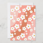 Daisy Terracotta Peach Retro Einladung zum Geburts (Rückseite)