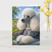 Daisy The Poodle Blank Card Karte (Gelbe Blume)