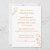 Daisy Theme Minimale Elegante Hochzeit Einladung (Vorderseite)