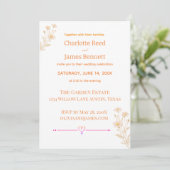 Daisy Theme Minimale Elegante Hochzeit Einladung (Stehend Vorderseite)