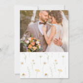 Daisy Theme Minimale Elegante Hochzeit Einladung (Rückseite)