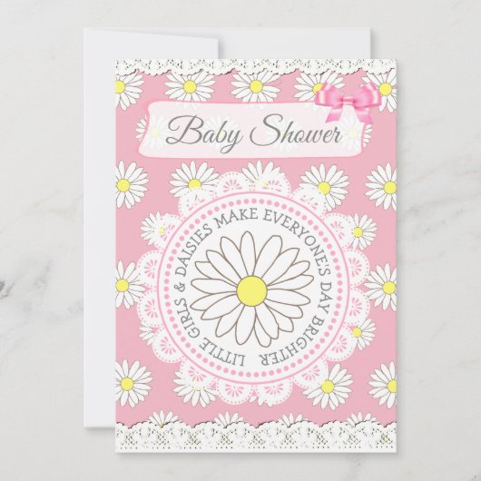 Daisy Themed Girl's Baby Shower Einladung (Vorderseite)