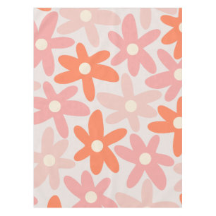Daisy Time Niedlich Retro Blumenmuster Orange Pink Tischdecke