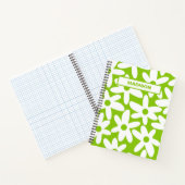 Daisy Time Retro Blume Pattern Lime Green Notizblock (Innenseite)