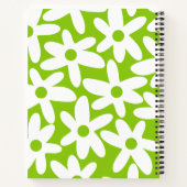 Daisy Time Retro Blume Pattern Lime Green Notizblock (Rückseite)