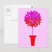 Daisy Topiary in Pinks Postkarte (Vorne/Hinten)