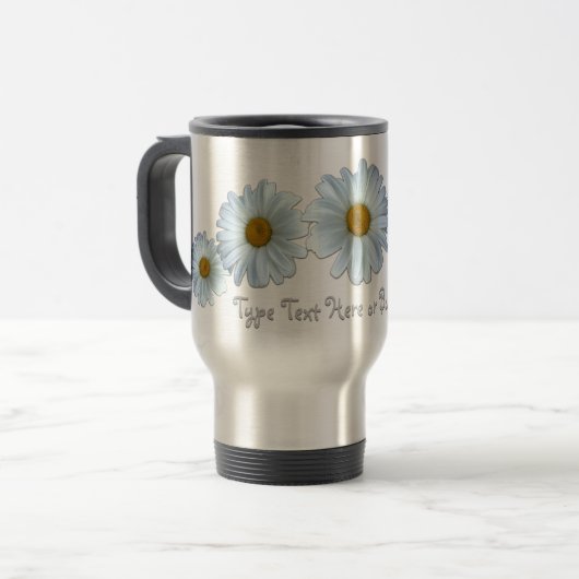 Daisy Travel Mug Personalisiert Daisies Tumblers Reisebecher (Vorderseite Links)