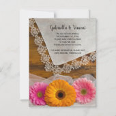 Daisy Trio and Lace Country Wedding Save the Date Magneteinladung (Vorderseite)