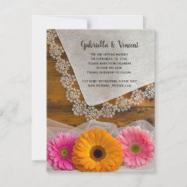Daisy Trio and Lace Country Wedding Save the Date Magneteinladung