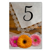Daisy Trio and Lace Country Wedding Tischnummern (Rückseite)
