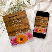 Daisy Trio Country Barn Wedding Einladung