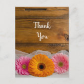 Daisy Trio Country Wedding Vielen Dank Postkarte (Vorderseite)