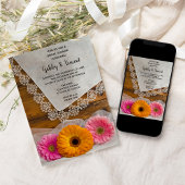 Daisy Trio und Lace Country Barn Brautparty Einladung