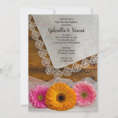 Daisy Trio und Lace Country Post Wedding Brunch Einladung (Vorderseite)