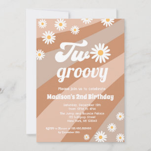 Daisy Two Groovy Boho 2. Geburtstagseinladungen Einladung