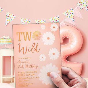 Daisy Two Wild Second 2. Geburtstag Girl Floral Einladung