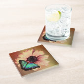 Daisy und Butterfly Glasuntersetzer (Schrägansicht)