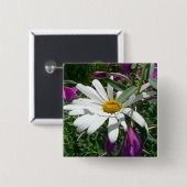Daisy und Fireweed-Wildblume Button (Vorne & Hinten)