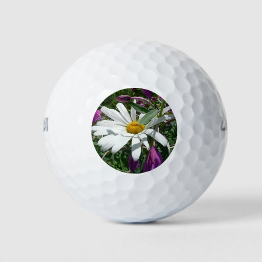 Daisy und Fireweed-Wildblume Golfball (Vorderseite)
