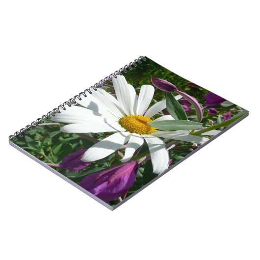 Daisy und Fireweed-Wildblume Notizblock (Linke Seite)