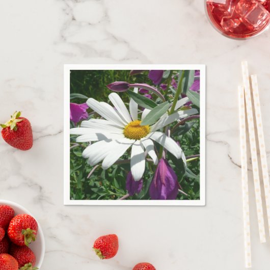 Daisy und Fireweed-Wildblume Serviette (Beispiel)