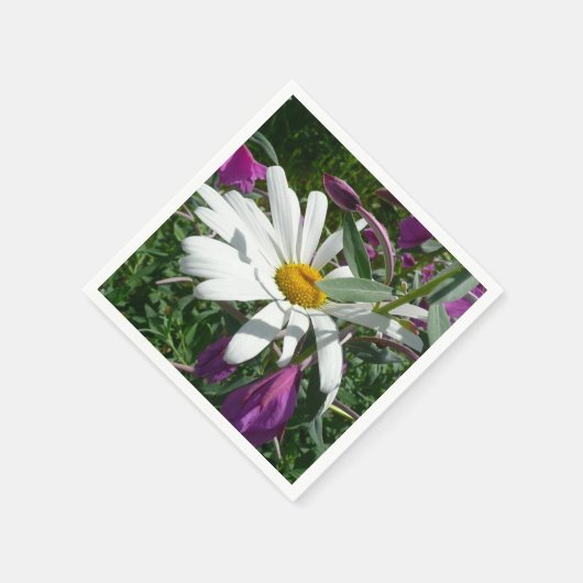Daisy und Fireweed-Wildblume Serviette (Ecke)