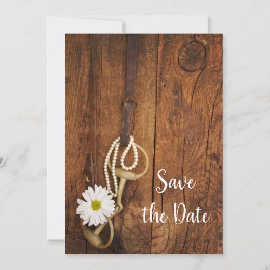 Daisy und Horse Bit Western Hochzeit speichern Sie Save The Date (Vorderseite)