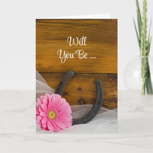 Daisy und Horseshoe werden Sie meine Brautjungfrau Einladung (Vorderseite)