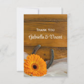 Daisy und Horseshoe Western Wedding Vielen Dank Dankeskarte (Vorderseite)