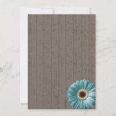 Daisy und Lace Aquamarine rustikale GRILLEN Hochze Einladung (Rückseite)
