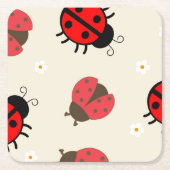 Daisy und Ladybug Geburtstagsfeier Rechteckiger Pappuntersetzer (Vorderseite)