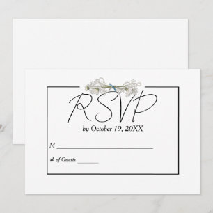 Daisy und Perlen RSVP Hochzeit Einladung
