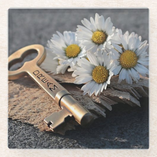 Daisy und Skeleton Key Glasuntersetzer (Vorderseite)