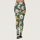 Daisy und Sonnenblume Blumen Nahtloses Muster Leggings (Rückseite)