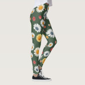 Daisy und Sonnenblume Blumen Nahtloses Muster Leggings (Rechts)