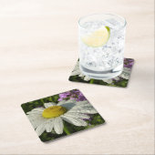 Daisy und Summer Lilac Wildblume Rechteckiger Pappuntersetzer (Vor Ort)