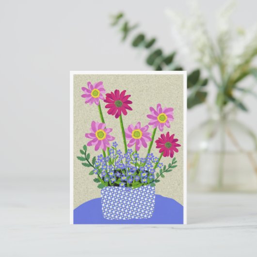 Daisy und vergessen Sie mich nicht Postcard Postkarte (Stehend Vorderseite)