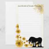 Daisy Unicorn Stationery mit Linien Briefpapier (Vorne/Hinten)