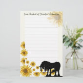 Daisy Unicorn Stationery mit Linien Briefpapier (Stehend Vorderseite)