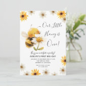 Daisy Unsere kleine Honigbiene 1. Geburtstag Sonne Einladung (Stehend Vorderseite)