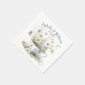 Daisy & verblasste Blue Denim Blume für Teacup Cus Serviette (Ecke)