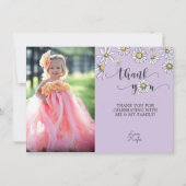 Daisy Vielen Dank Foto Card - Lila Einladung (Vorderseite)