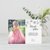 Daisy Vielen Dank Foto Card - Weiß Einladung (Stehend Vorderseite)