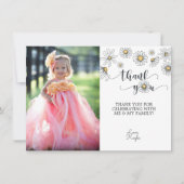 Daisy Vielen Dank Foto Card - Weiß Einladung (Vorderseite)