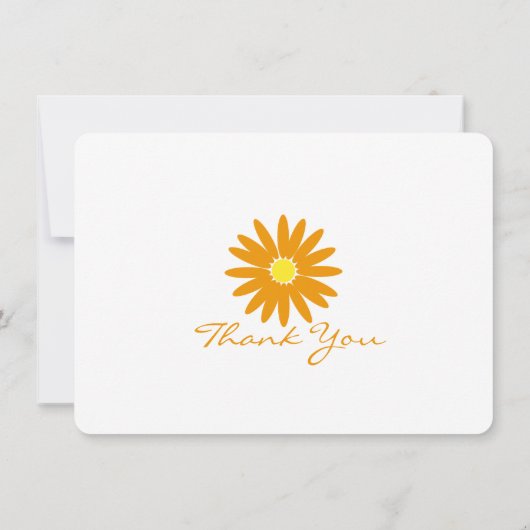 Daisy vielen Dank für Orange Flat Note Mitteilungskarte (Rückseite)