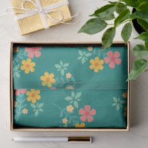 Daisy Vintag Bouquet Pattern in Grün