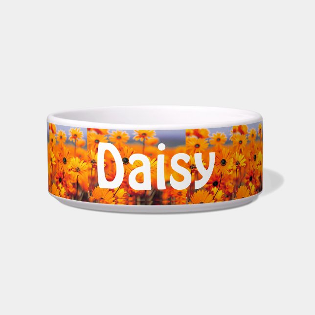 Daisy Water Bowl für Ihr Haustier in Gelb Napf (Vorderseite)