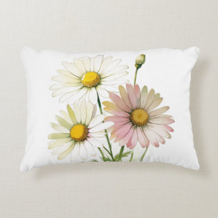 Daisy Watercolor Blume Moderne Beruflich Dekokissen