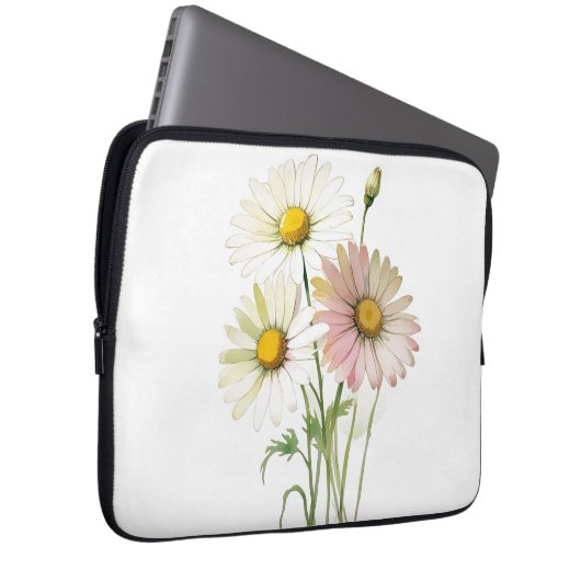 Daisy Watercolor Blume Moderne Beruflich Laptopschutzhülle (Vorne Rechts)