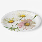 Daisy Watercolor Blume Moderne Beruflich Pappteller (Schrägansicht)
